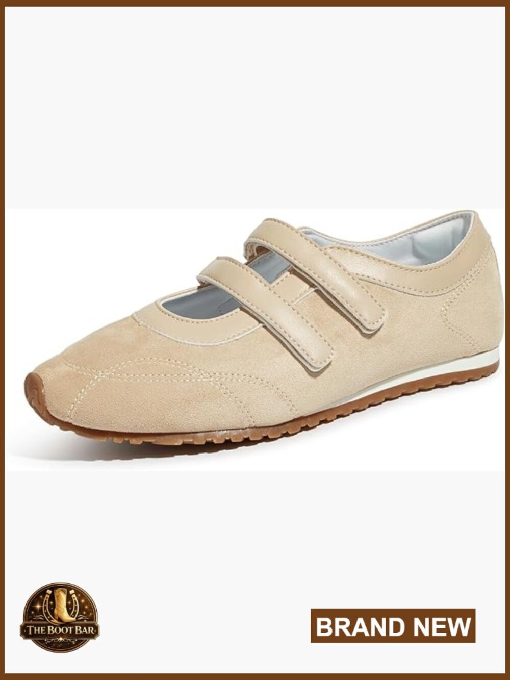 Classic Retro Mary Jane Flats Hook and Loop Double Straps Lightweight Walking